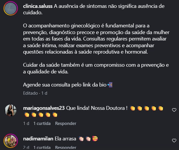 depoimento melhor ginecologista clinica salus